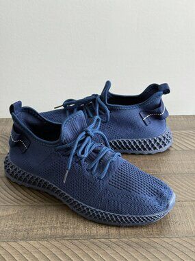 Taxi Women's Blue Mesh Low Top Lace Up Solid Sneakers Size 7.5